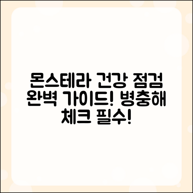 몬스테라 건강 확인법 완벽 가이드: 병충해 점검