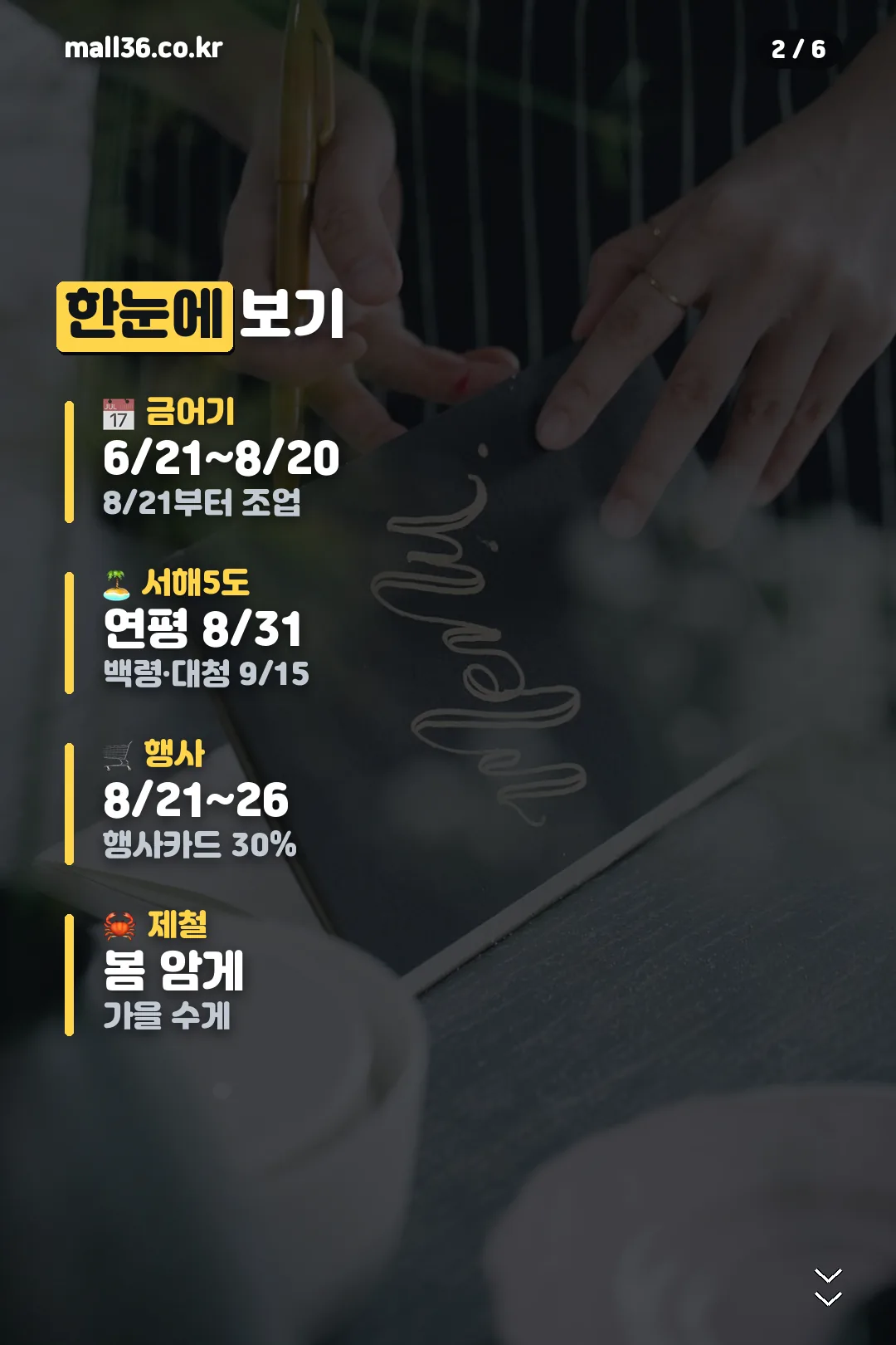 금어기와 행사 요약