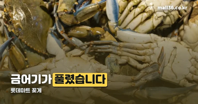 롯데마트 꽃게 — 금어기가 8월 20일에 끝났습니다