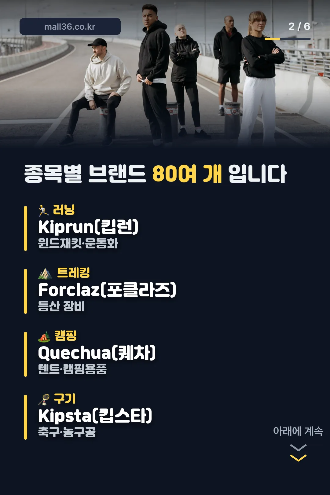 종목별 브랜드 정리