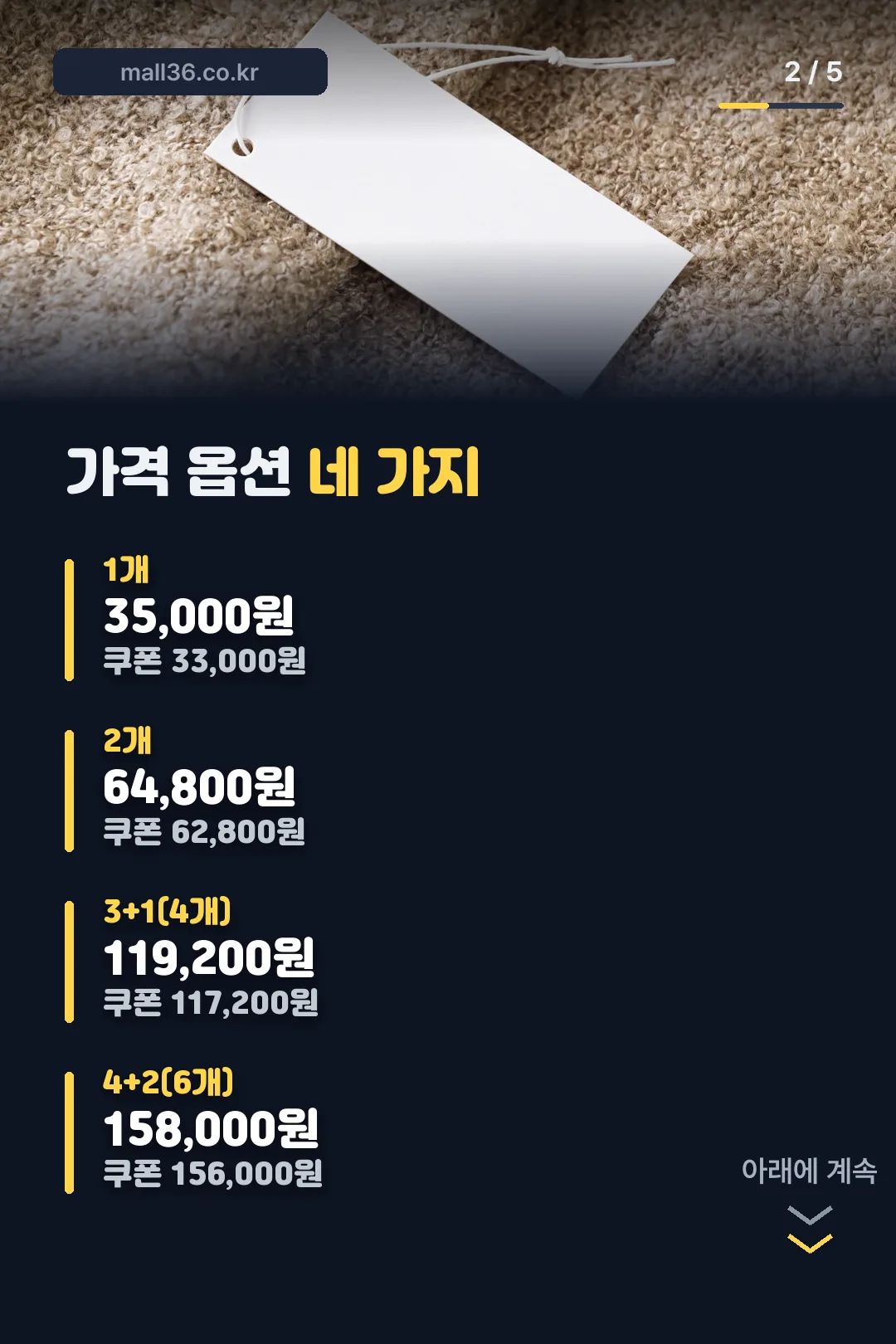 가격 옵션 네 가지 한눈에