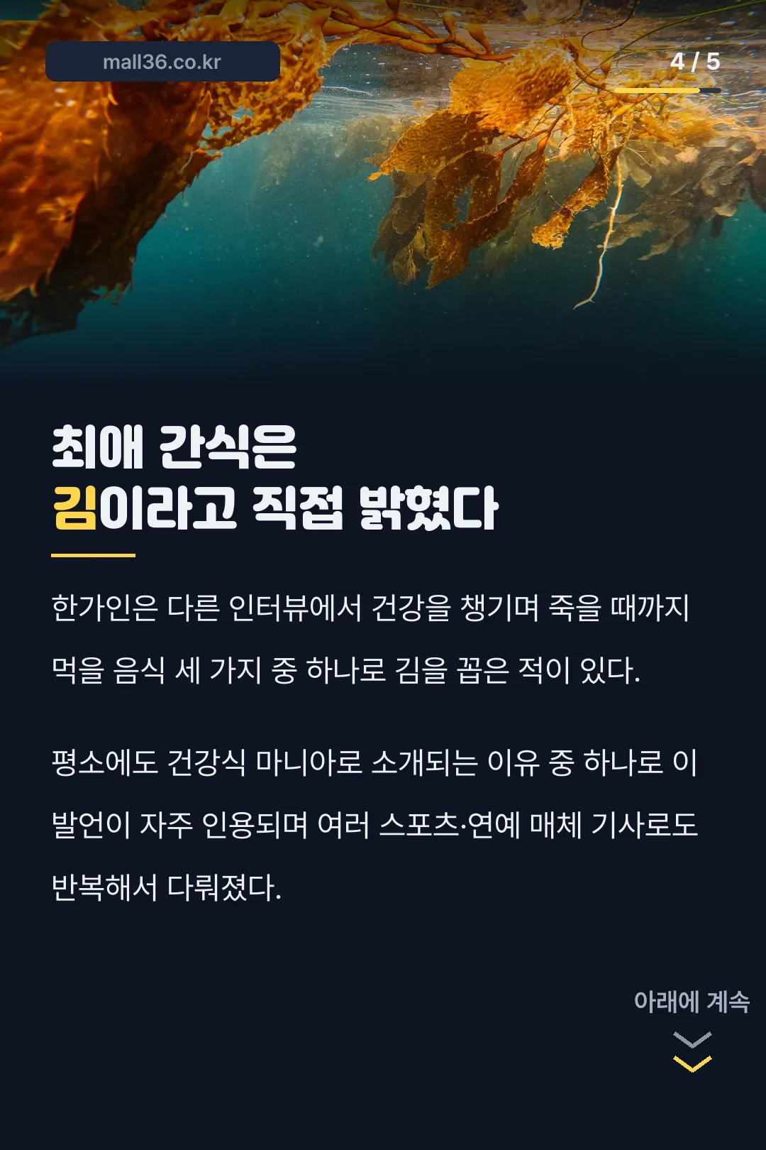 최애 간식 김 인터뷰 기록
