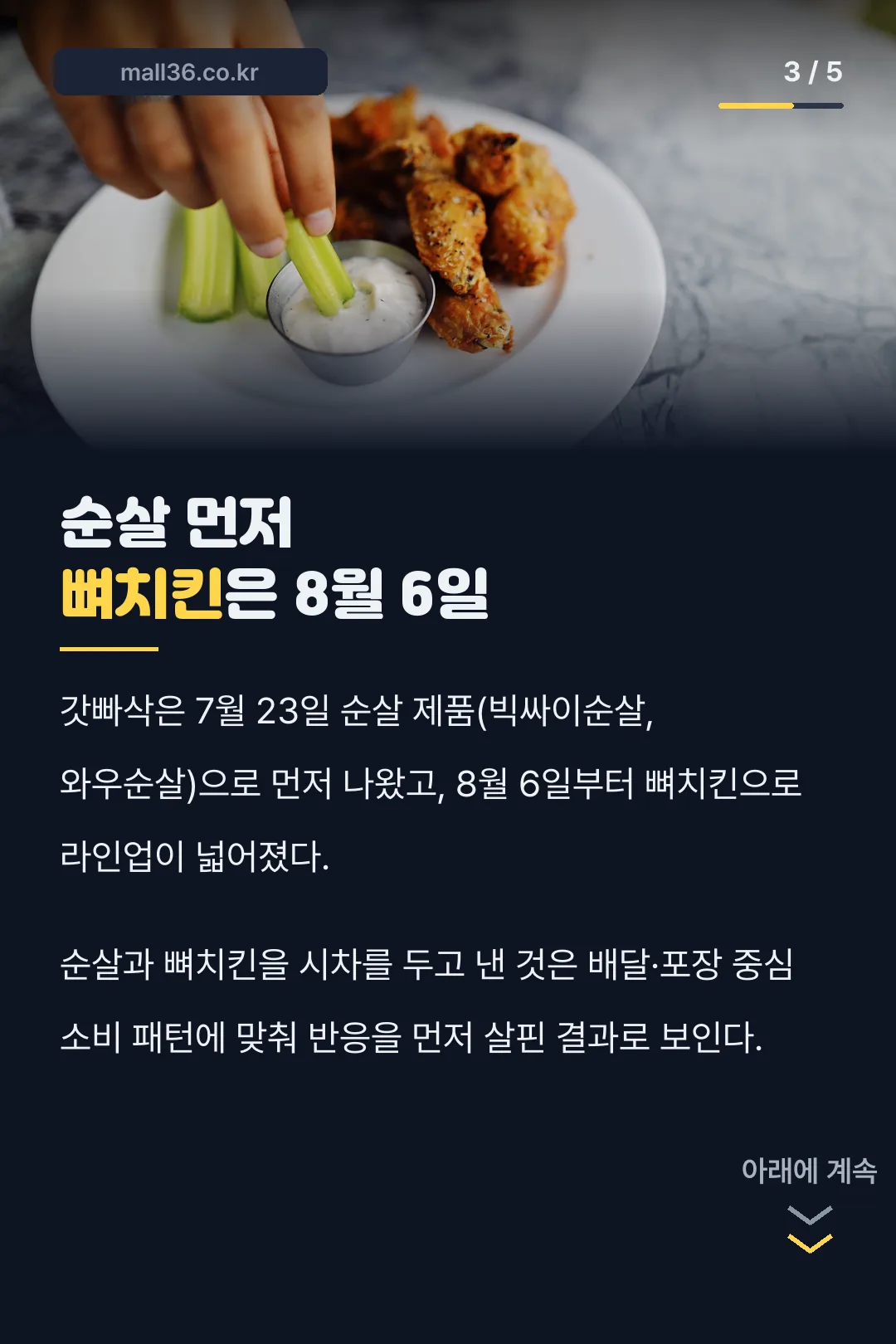 순살·뼈치킨 라인업